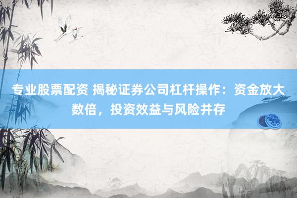 专业股票配资 揭秘证券公司杠杆操作：资金放大数倍，投资效益与风险并存