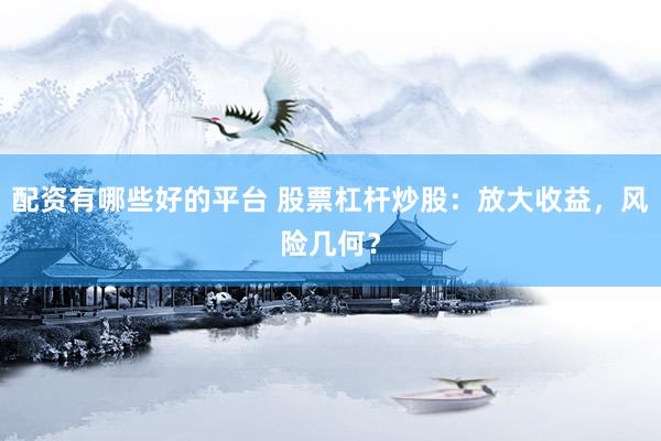 配资有哪些好的平台 股票杠杆炒股：放大收益，风险几何？