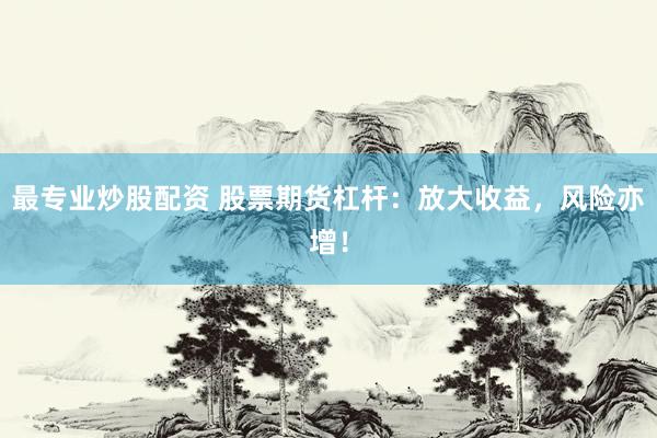 最专业炒股配资 股票期货杠杆：放大收益，风险亦增！