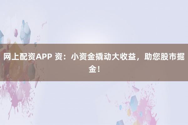 网上配资APP 资：小资金撬动大收益，助您股市掘金！
