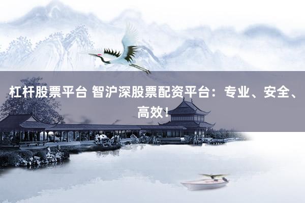 杠杆股票平台 智沪深股票配资平台：专业、安全、高效！