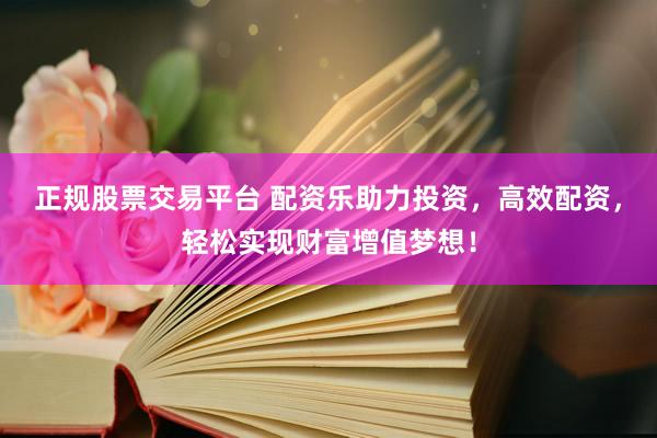 正规股票交易平台 配资乐助力投资，高效配资，轻松实现财富增值梦想！