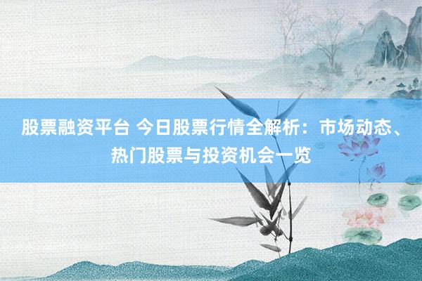 股票融资平台 今日股票行情全解析：市场动态、热门股票与投资机会一览