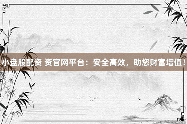 小盘股配资 资官网平台：安全高效，助您财富增值！