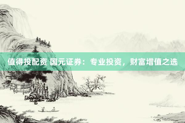 值得投配资 国元证券：专业投资，财富增值之选