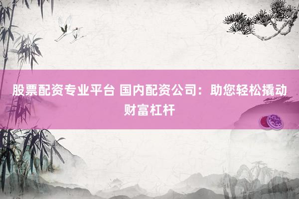 股票配资专业平台 国内配资公司：助您轻松撬动财富杠杆