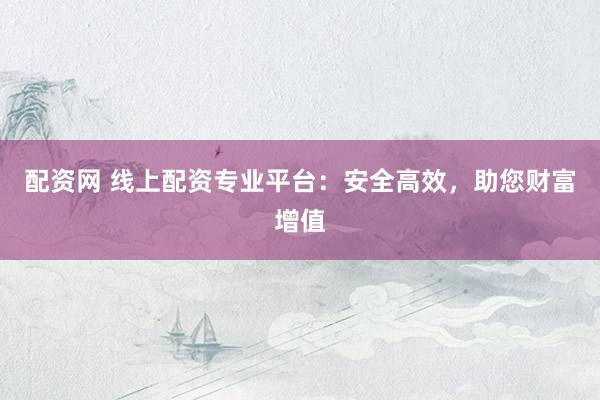 配资网 线上配资专业平台：安全高效，助您财富增值