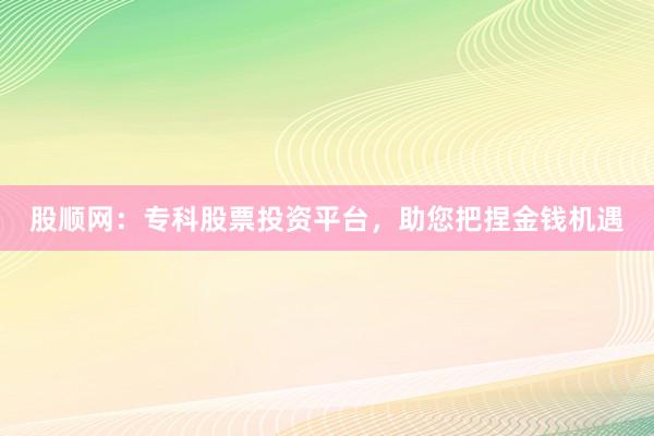 股顺网：专科股票投资平台，助您把捏金钱机遇